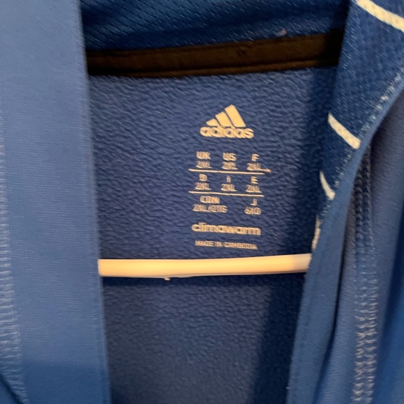 Mens 2x ADIDAS ROYAL BLUE HOODIE W FRONT POCKET 100% polyester - Picture 5 of 8